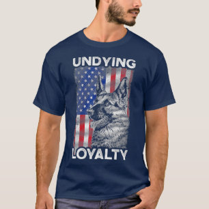 Deutsche Hirte US-Flagge Unsterbende Loyalität Hun T-Shirt