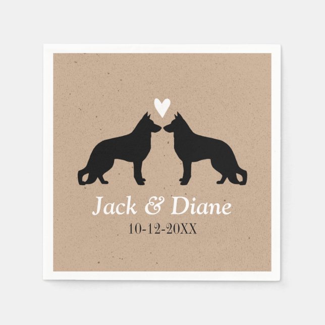 Deutsche Hirten Hochzeitskuppel mit individuellem  Serviette (Vorderseite)