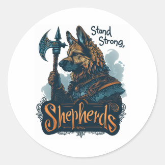 Deutsche Hirten in Viking Valor Runder Aufkleber