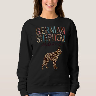 Deutsche Hirten Mama mit Leopard-Druck für Hund Sweatshirt