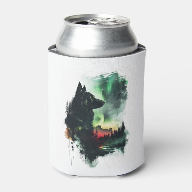 Deutsche Hirten unter Nordlicht Dosenkühler (Kanne Vorderseite)