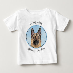 Deutsche Hirtenmalerei - Niedliche Original Hunde- Baby T-shirt