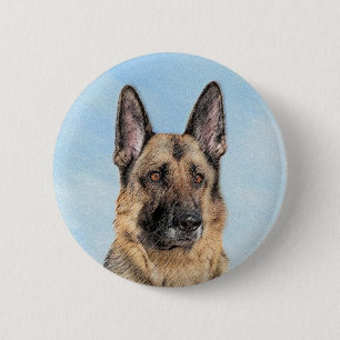 Deutsche Hirtenmalerei - Niedliche Original Hunde- Button