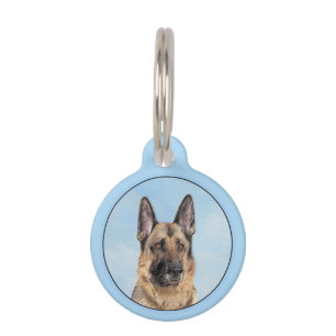 Deutsche Hirtenmalerei - Niedliche Original Hunde- Haustiermarke