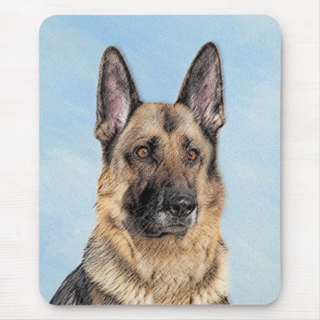 Deutsche Hirtenmalerei - Niedliche Original Hunde- Mousepad (Vorne)