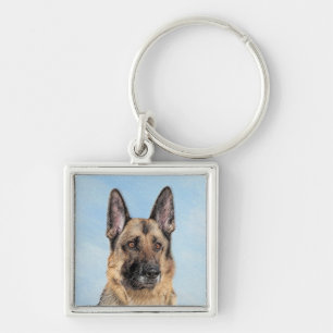 Deutsche Hirtenmalerei - Niedliche Original Hunde- Schlüsselanhänger