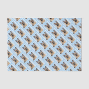Deutsche Hirtenmalerei - Niedliche Original Hunde- Seidenpapier