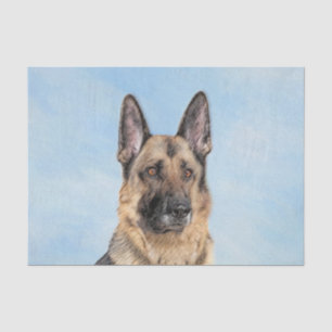 Deutsche Hirtenmalerei - Niedliche Original Hunde- Seidenpapier