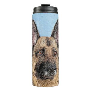 Deutsche Hirtenmalerei - Niedliche Original Hunde- Thermosbecher