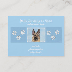 Deutsche Hirtenmalerei - Niedliche Original Hunde- Visitenkarte