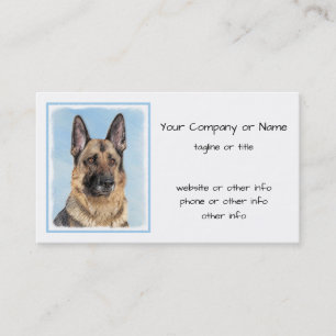 Deutsche Hirtenmalerei - Niedliche Original Hunde- Visitenkarte
