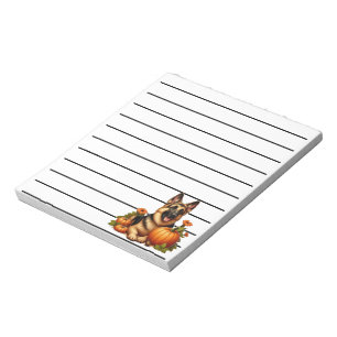 Deutsche Hirtenruhe mit Pumpkins und Blume Notizblock