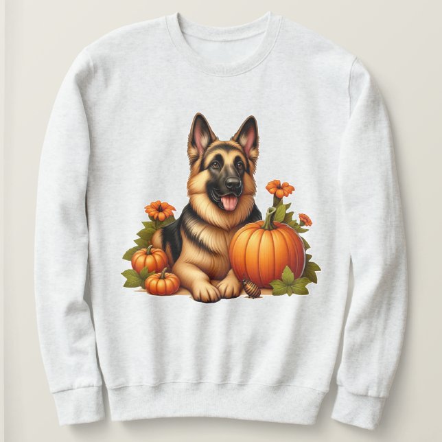 Deutsche Hirtenruhe mit Pumpkins und Blume Sweatshirt (Design vorne)