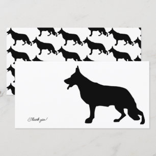 Deutsche Hirtenschwarze Silhouette Dankeskarte