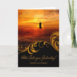 DEUTSCHE Hochzeit Anniverary Liebe Sunset Couple Karte
