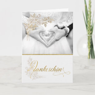 DEUTSCHE Hochzeit Vielen Dank Imitate Gold Leaf Karte