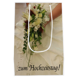 Deutsche Hochzeitsgeschenktasche für Glückwünsche Mittlere Geschenktüte