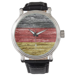 Deutsche Holzflagge Armbanduhr