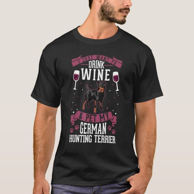 Deutsche Jagdterrasse und Wein T-Shirt (Vorderseite)