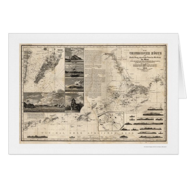 Deutsche Karte der China mit Guangdong und Macao (Vorderseite (Horizontal))