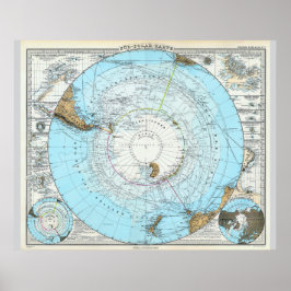Deutsche Karte des Nordpols (1891) Poster