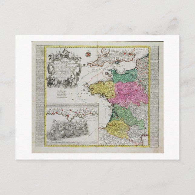 Deutsche Karte mit Angriffen auf die englische Mar (Vorderseite)