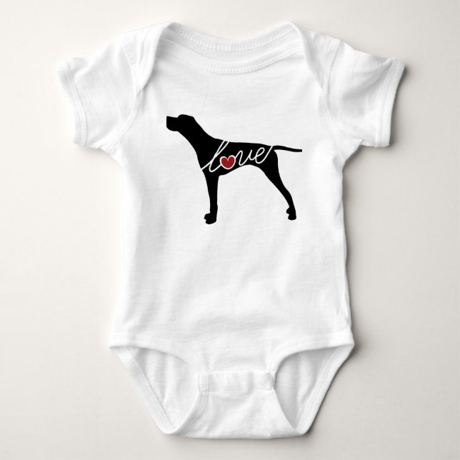 Deutsche kurzhaariger Zeiger-Liebe Baby Strampler (Vorderseite)