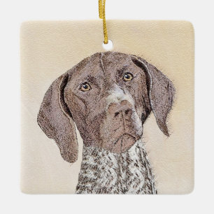 Deutsche kurzhaariger Zeiger-Malerei - Hundekunst Keramikornament