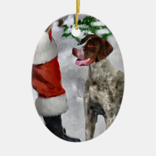 Deutsche kurzhaariger Zeiger-Weihnachtsverzierung Keramik Ornament
