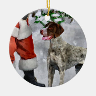 Deutsche kurzhaariger Zeiger-Weihnachtsverzierung Keramikornament