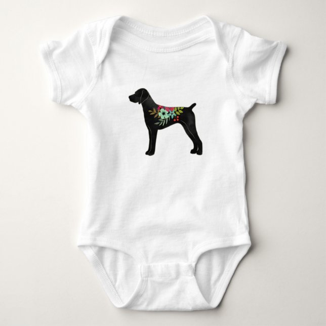 Deutsche Kurzläufige Pointer Boho Silhouette Baby Strampler (Vorderseite)