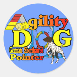 Deutsche Kurzpointer-Agility-Geschenke Runder Aufkleber