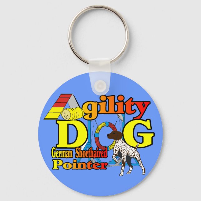 Deutsche Kurzpointer-Agility-Geschenke Schlüsselanhänger (Vorderseite)