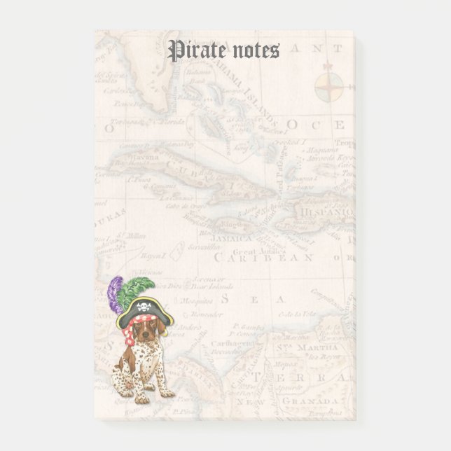 Deutsche Kurzportrait-Piratenpost Post-it Klebezettel (Vorderseite)