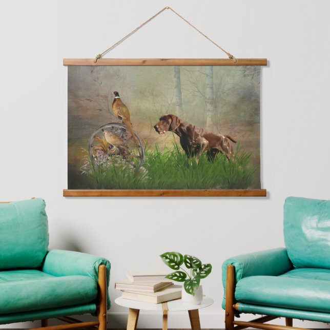 Deutsche Kurzzeiger (APS) Wandteppich Mit Holzrahmen (Wohnzimmer)
