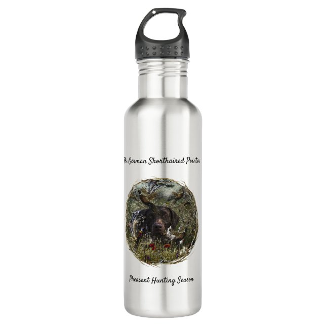 Deutsche Kurzzeiger Edelstahlflasche (Vorderseite)