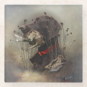 Deutsche Kurzzeiger Glasuntersetzer