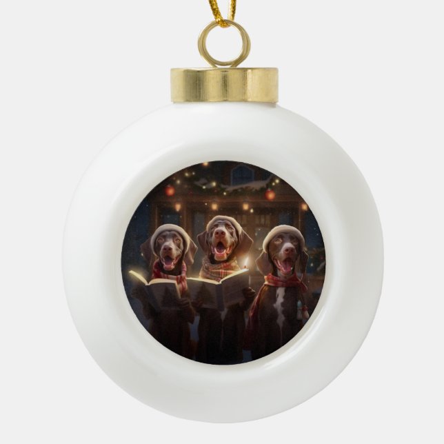 Deutsche Kurzzeiger Weihnachtsfeiern Keramik Kugel-Ornament (Vorderseite)