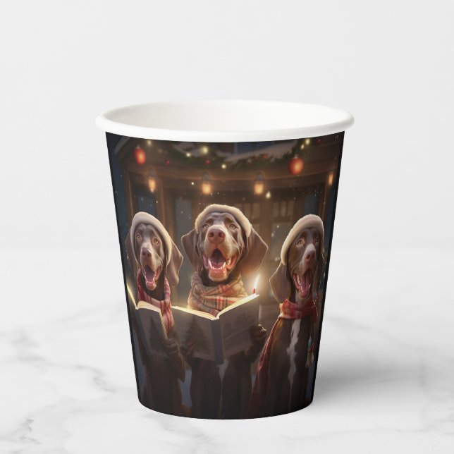 Deutsche Kurzzeiger Weihnachtsfeiern Pappbecher (Vorderseite)