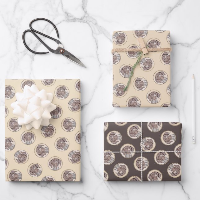 Deutsche Kurzzeitermalerei Original Art Geschenkpapier Set (Vorderseite)