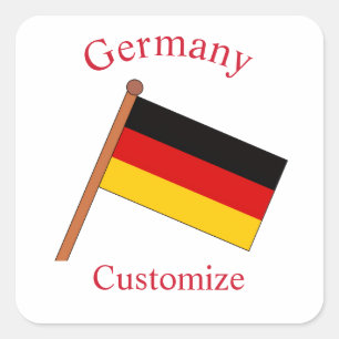 Deutsche Landesflagge Thunder_Cove Quadratischer Aufkleber
