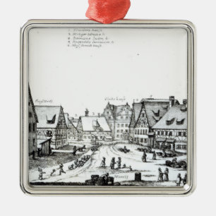 Deutsche Marktstadt, 1704 Silbernes Ornament