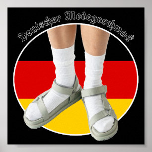 Deutsche Mode Geschmack White Sock Sandals Stereot Poster