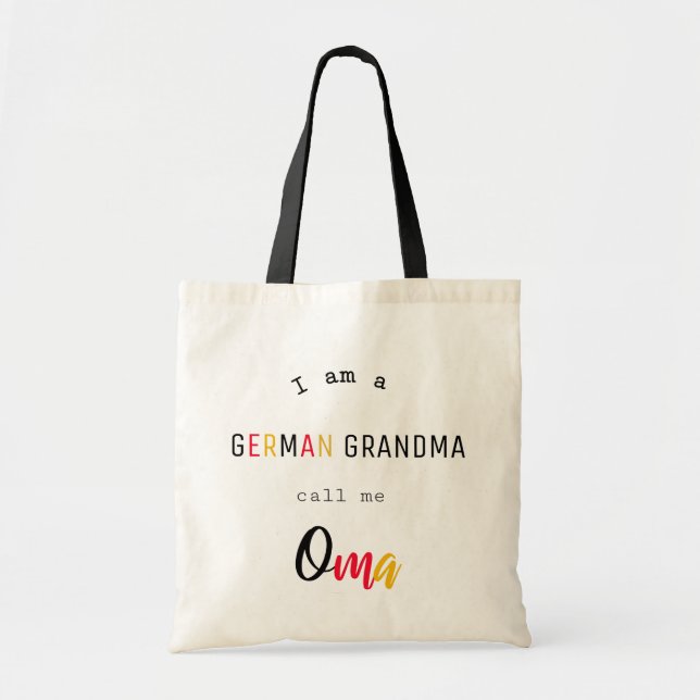 Deutsche Oma / Oma Tote Bag Tragetasche (Vorne)