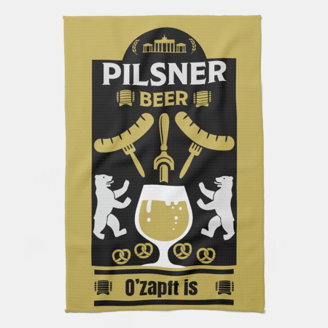 Deutsche Pilsner Beer Drinkers Geschirrtuch (Vertikal)