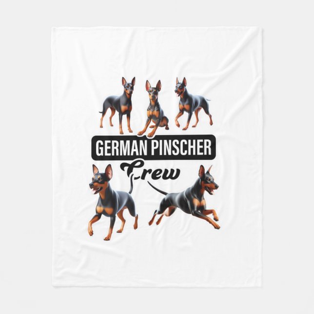 Deutsche Pinscher Crew Fleecedecke (Vorderseite)