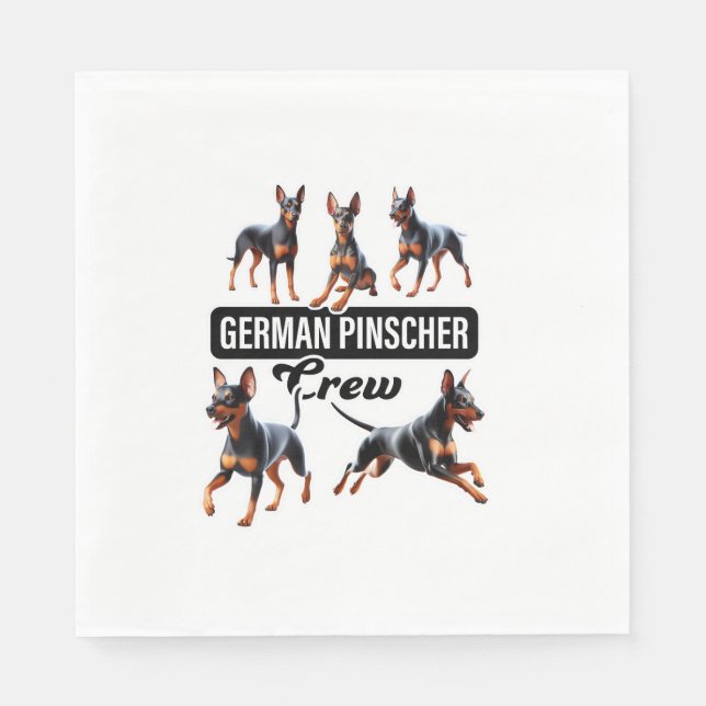 Deutsche Pinscher Crew Serviette (Vorderseite)