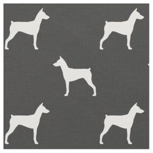 Deutsche Pinscher Hund Silhouetten Gemustert Stoff