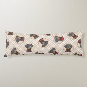 Deutsche Pinscher Malerei Schwarzer Original Hund  Seitenschläferkissen