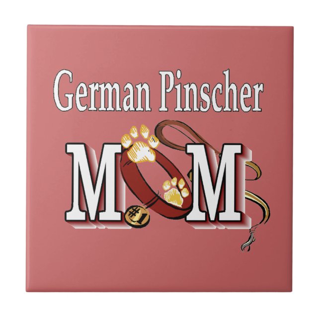 Deutsche Pinscher Mama Geschenke Fliese (Vorderseite)